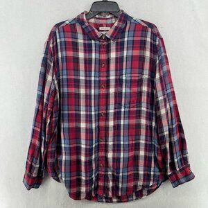 American Eagle Outfitters Red and Blue Plaid Shirt